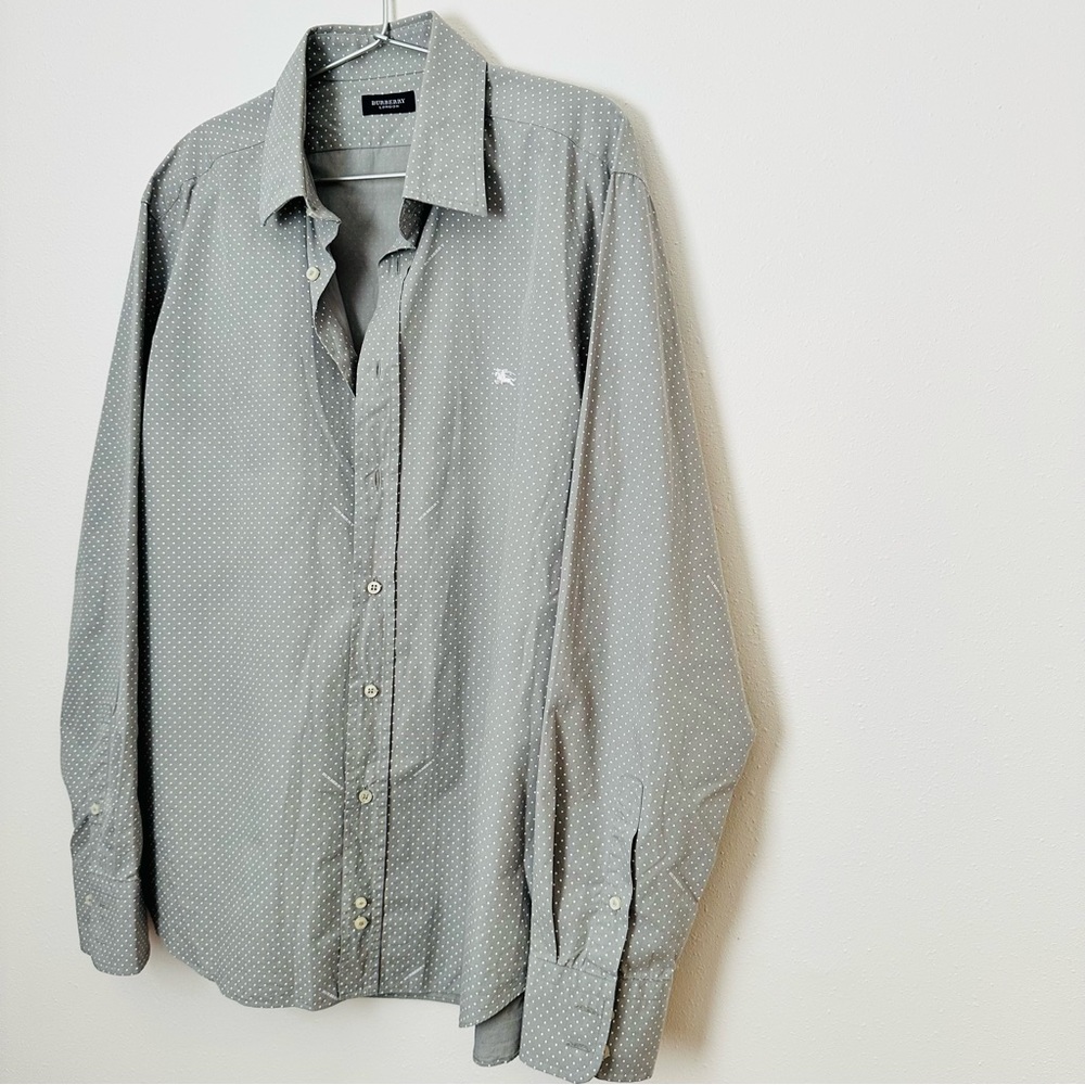 Burberry London button down shirt polka dot grey - Picture 6 of 10